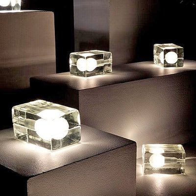 Glass Block Table Lamp with G9 Socket