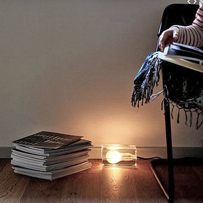 Glass Block Table Lamp with G9 Socket