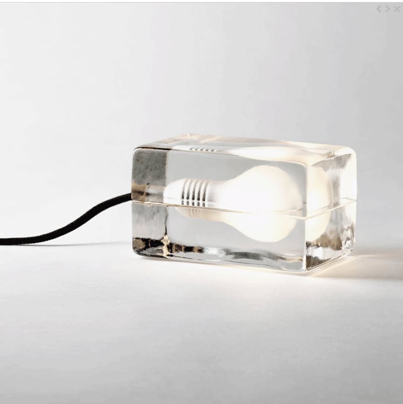 Glass Block Table Lamp with G9 Socket