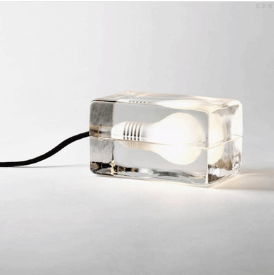 Glass Block Table Lamp with G9 Socket