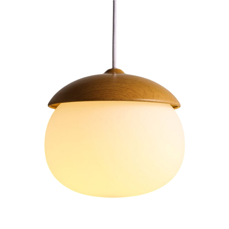 Nordic Wood Glass Pendant Light – Modern Design