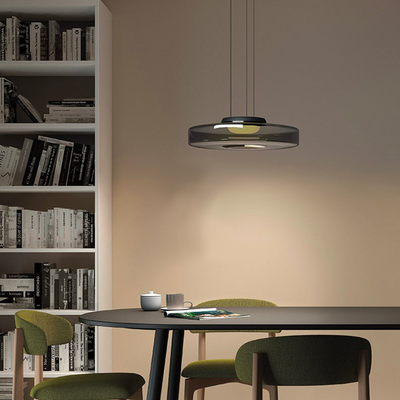 Bauhaus Glass Pendant Light with Warm LED Bulb