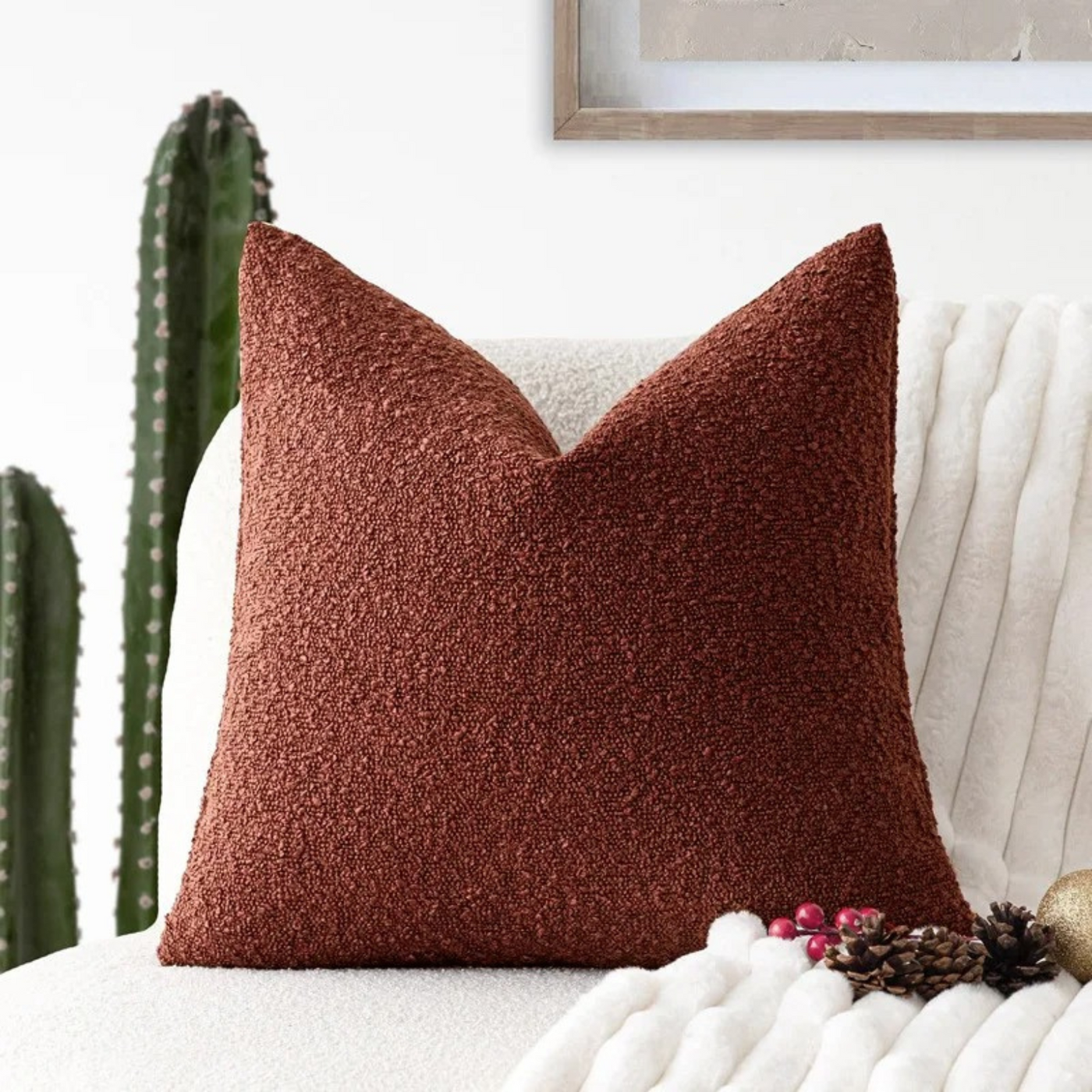Tulum Boucle Cushion Cover 45x45cm Decorative Pillow