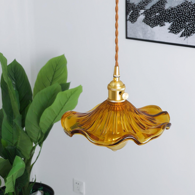 Chic Hibiscus Glass Pendant Lamp