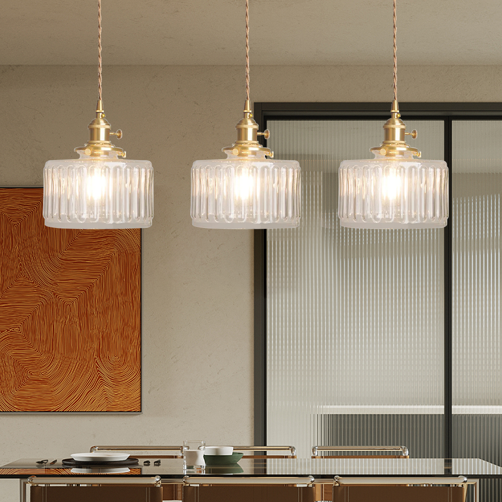 Vintage Glass Crystal Pendant Light E27