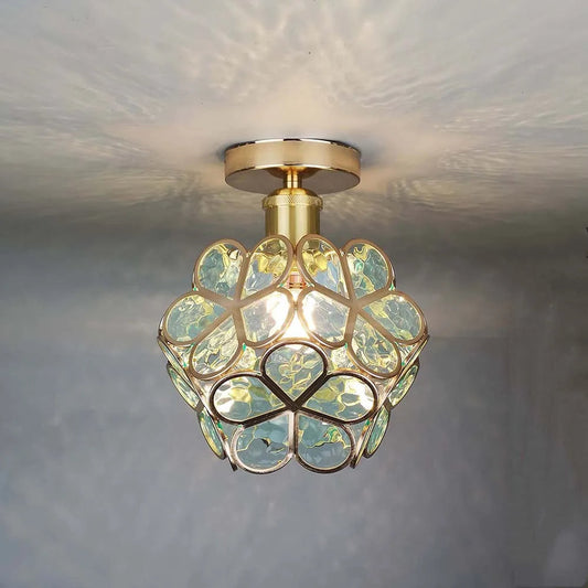 Flowers Style Glass Hallway Ceiling Lighting