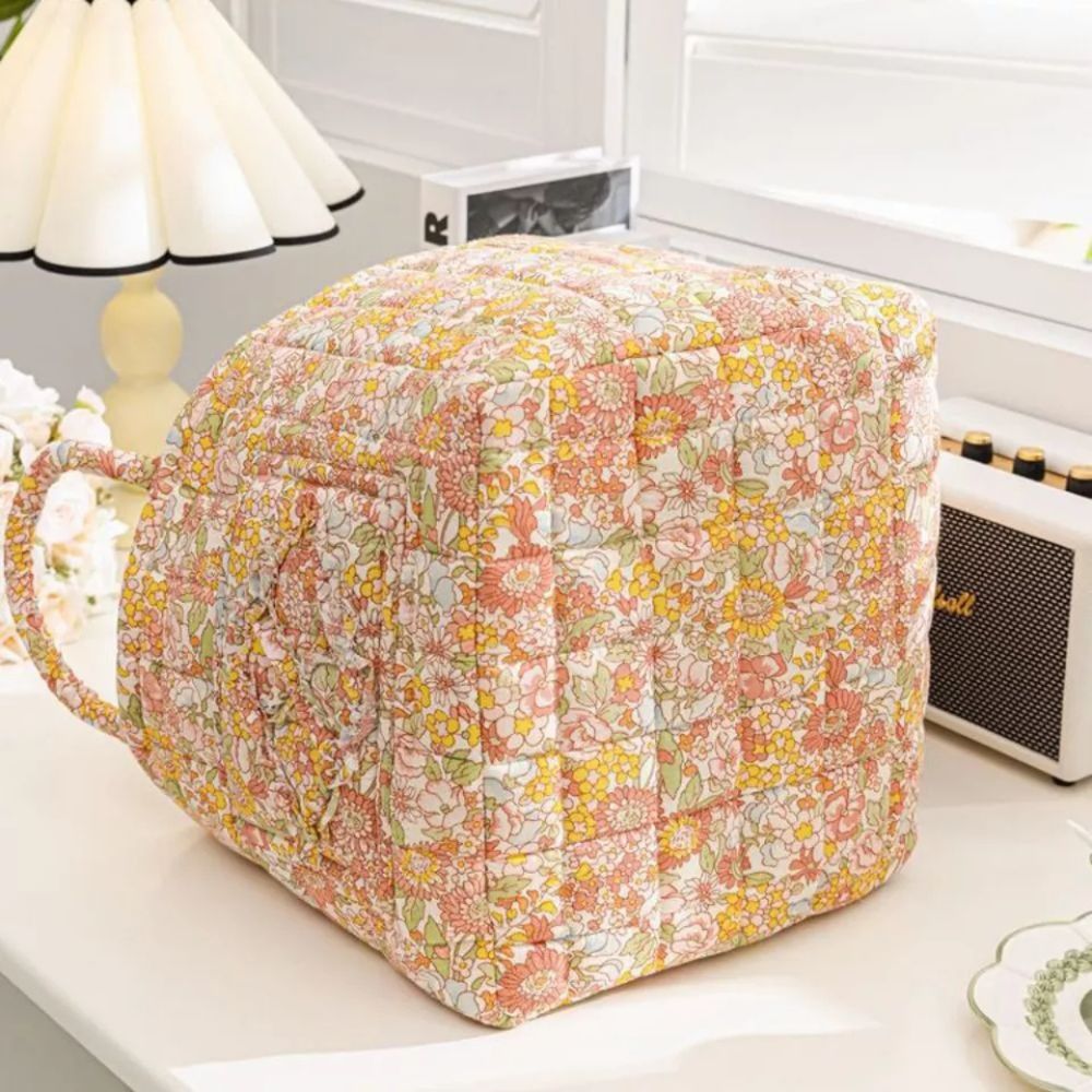 Floral Canvas Storage Basket for Home Organization