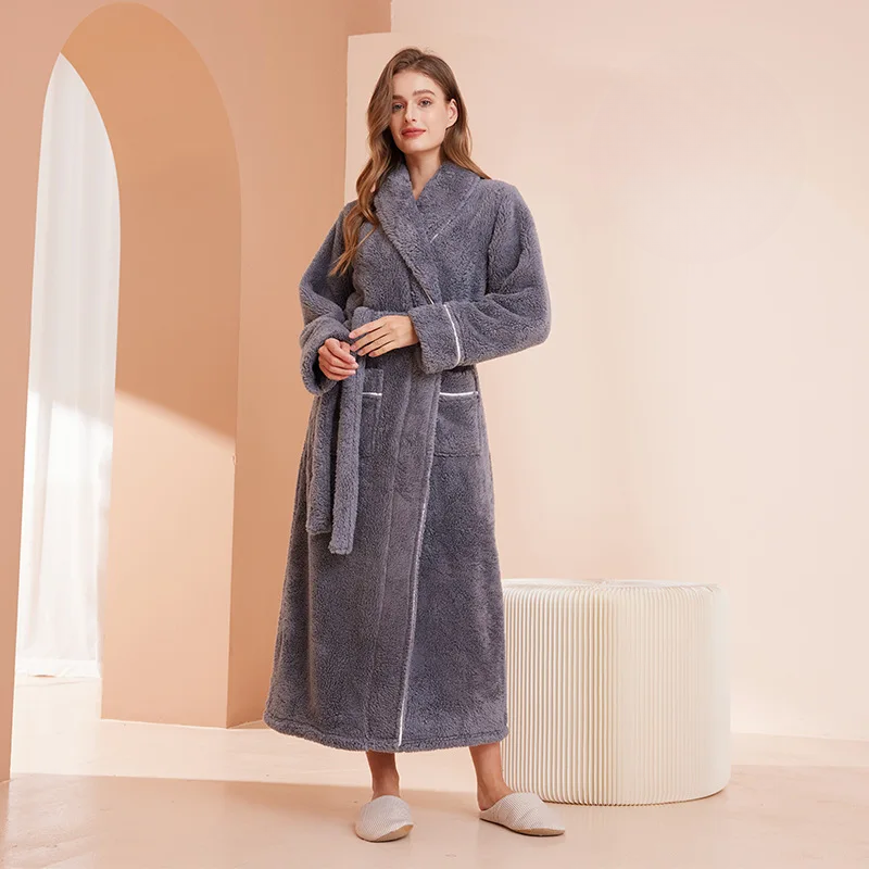 Men’s Flannel Fleece Winter Bathrobe Robe