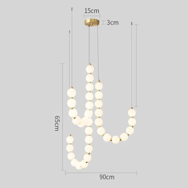 Elegant White Necklace Chandelier with LED Lights