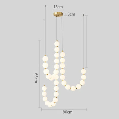 Elegant White Necklace Chandelier with LED Lights