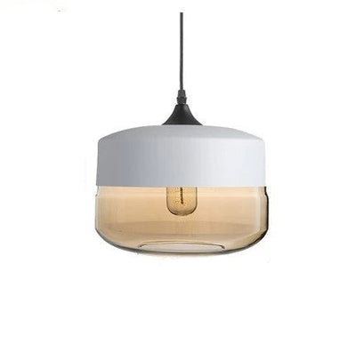 Hand-Blown Glass & Wood Pendant Light Adjustable