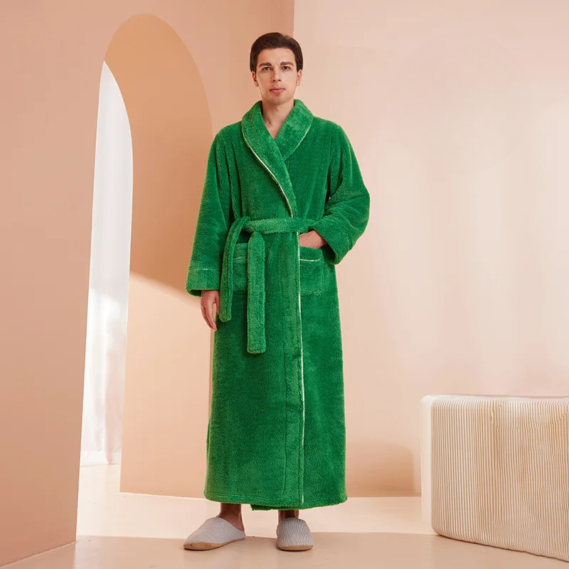 Men’s Flannel Fleece Winter Bathrobe Robe