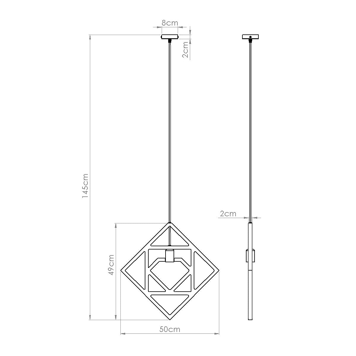 Modern Wood Pendant Light – CARO Black/Gold E27