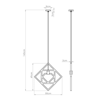 Modern Wood Pendant Light – CARO Black/Gold E27