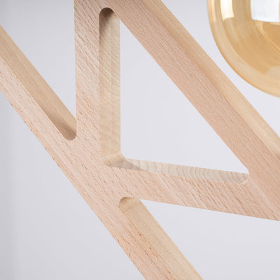 Modern Wood Pendant Light – CARO Black/Gold E27