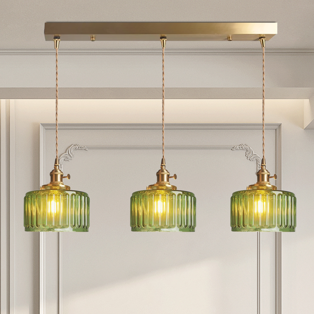 Vintage Glass Crystal Pendant Light E27