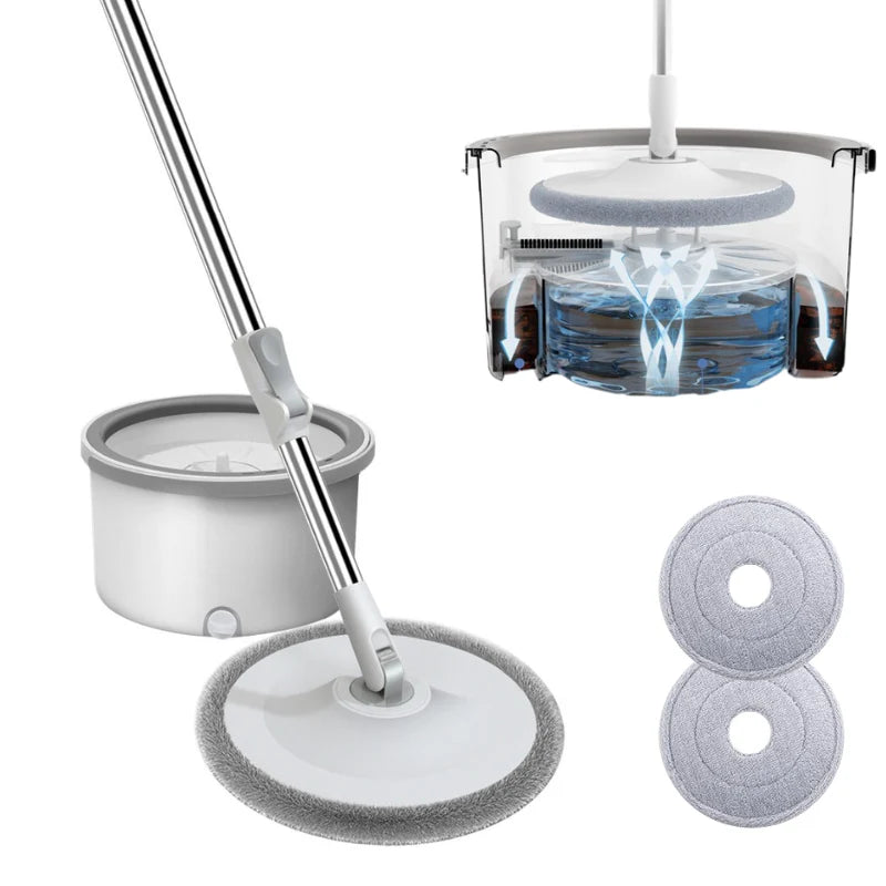 Self-Cleaning Spin Mop with Dual-Chamber Bucket