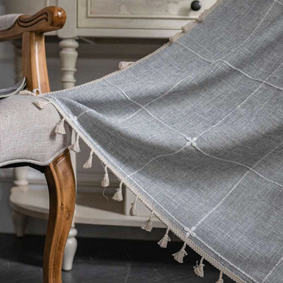 Plaid Tassel Semi-Blackout Curtains – Boho Style Drapes