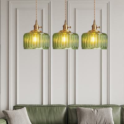 Vintage Glass Crystal Pendant Light E27