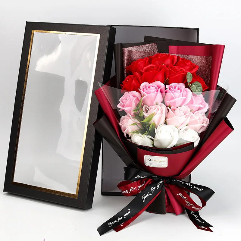 Romantic Soap Rose Bouquet Gift for Valentine’s Day