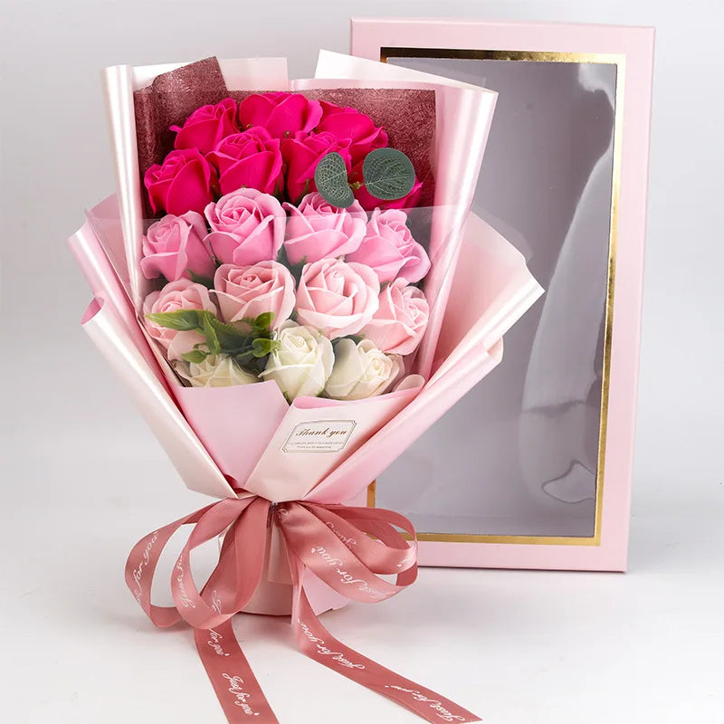 Romantic Soap Rose Bouquet Gift for Valentine’s Day