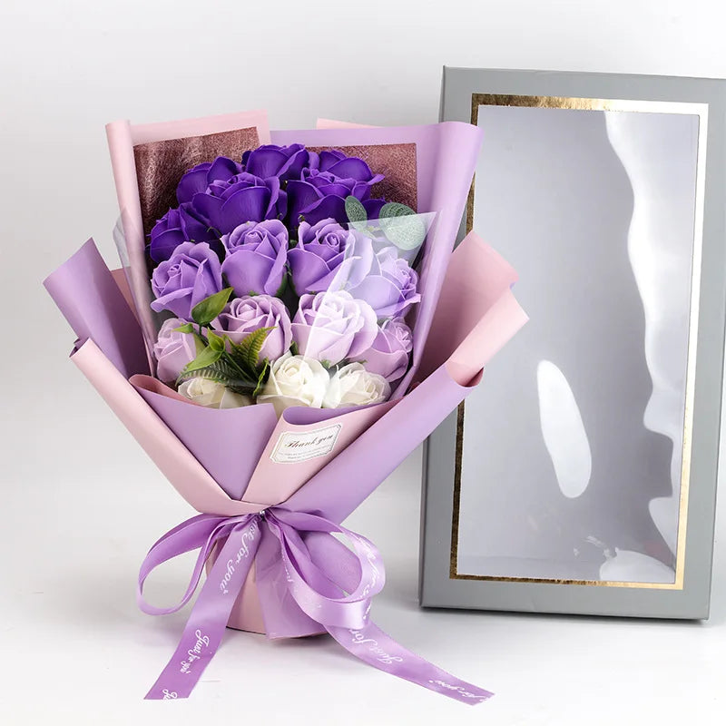 Romantic Soap Rose Bouquet Gift for Valentine’s Day