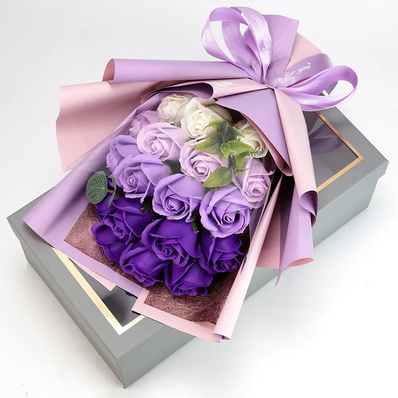 Romantic Soap Rose Bouquet Gift for Valentine’s Day