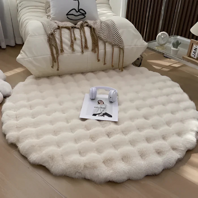 Round Fleece Rug 90x90 cm Soft Anti-Slip