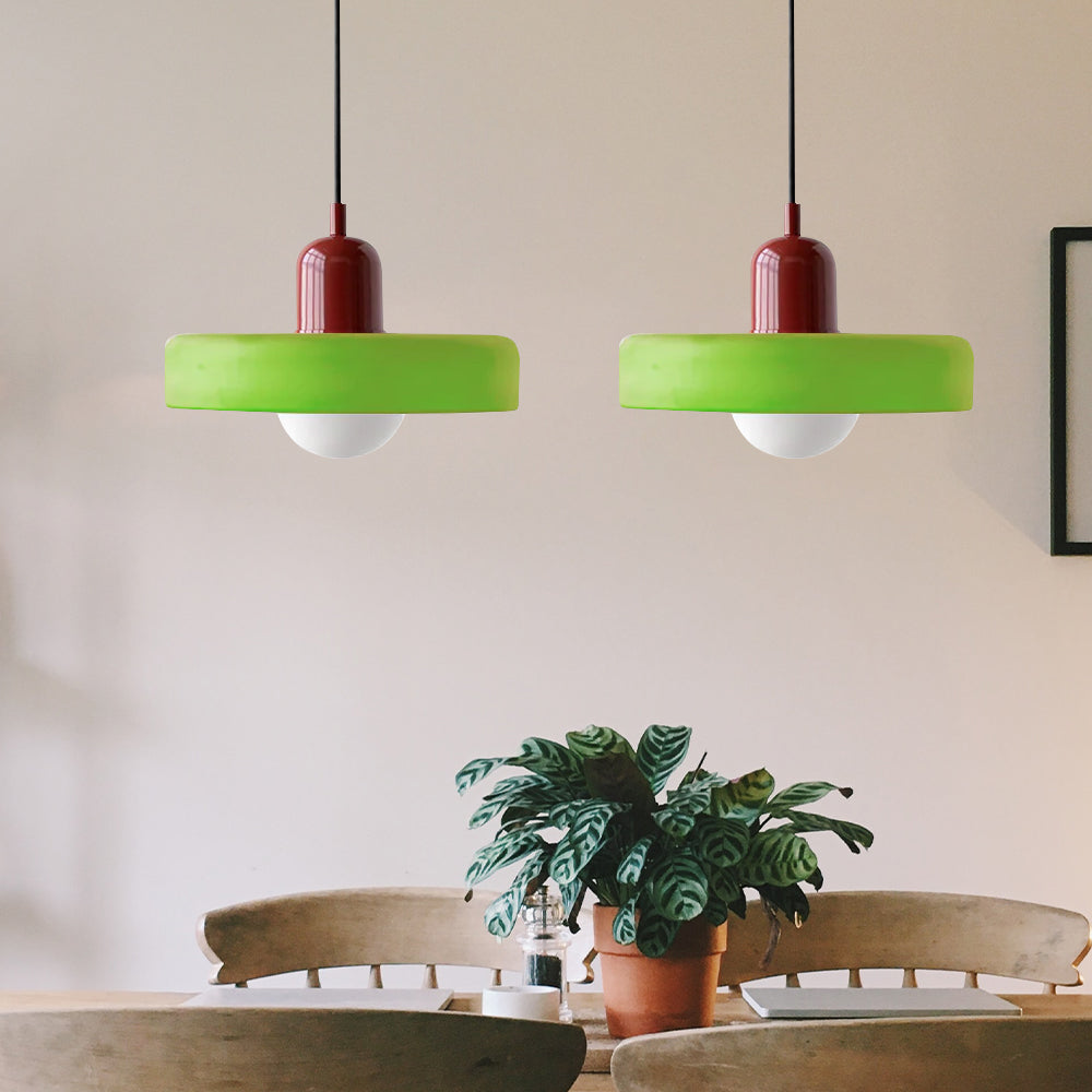 2-Head Bauhaus Glass Pendant Light Adjustable
