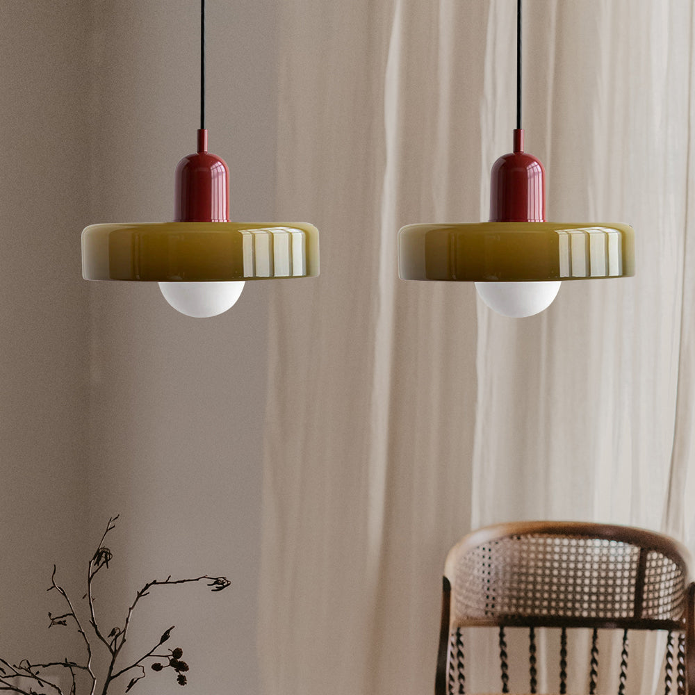 2-Head Bauhaus Glass Pendant Light Adjustable