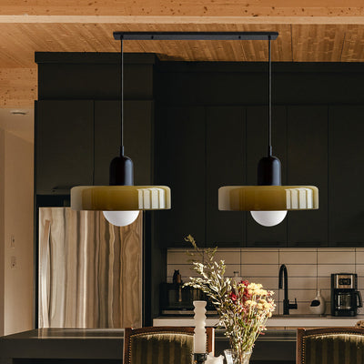 2-Head Bauhaus Glass Pendant Light Adjustable