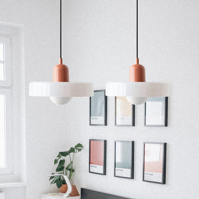 2-Head Bauhaus Glass Pendant Light Adjustable