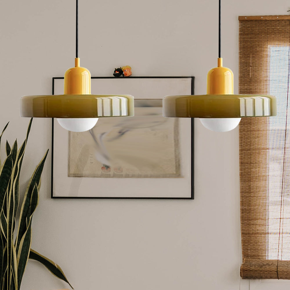 2-Head Bauhaus Glass Pendant Light Adjustable