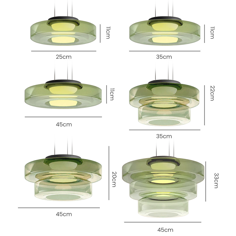 Bauhaus Glass Pendant Light with Warm LED Bulb