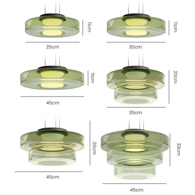 Bauhaus Glass Pendant Light with Warm LED Bulb