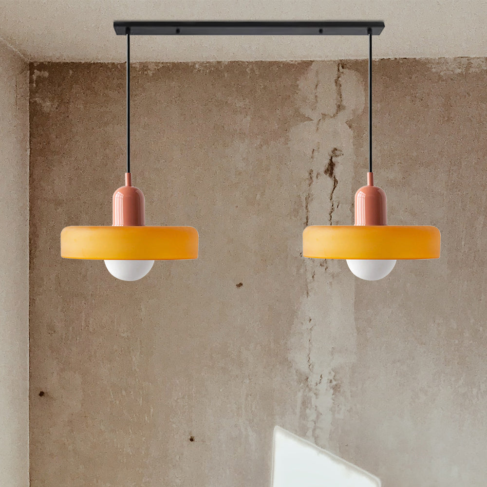 2-Head Bauhaus Glass Pendant Light Adjustable