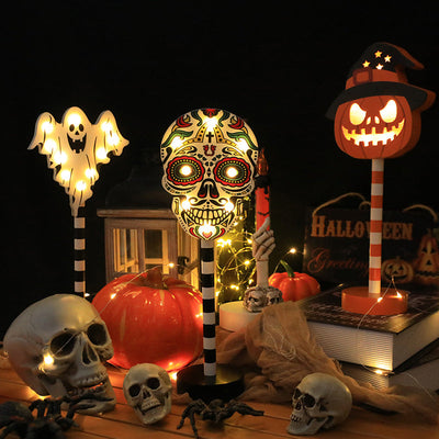 Solar-Powered LED Halloween Garden Lantern