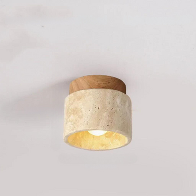 Travertine LED Ceiling Lamp Recessed Design