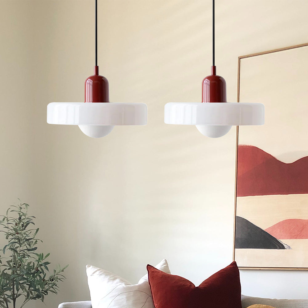 2-Head Bauhaus Glass Pendant Light Adjustable