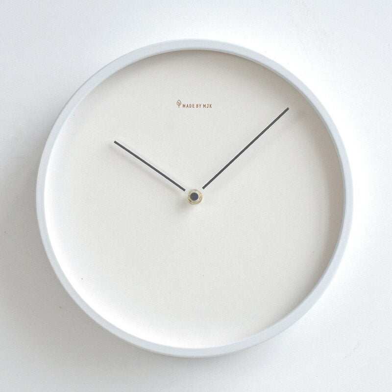 Nordic Minimalist Wooden Wall Clock White Black Design