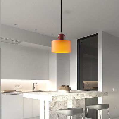 Glass Cylinder Pendant Light