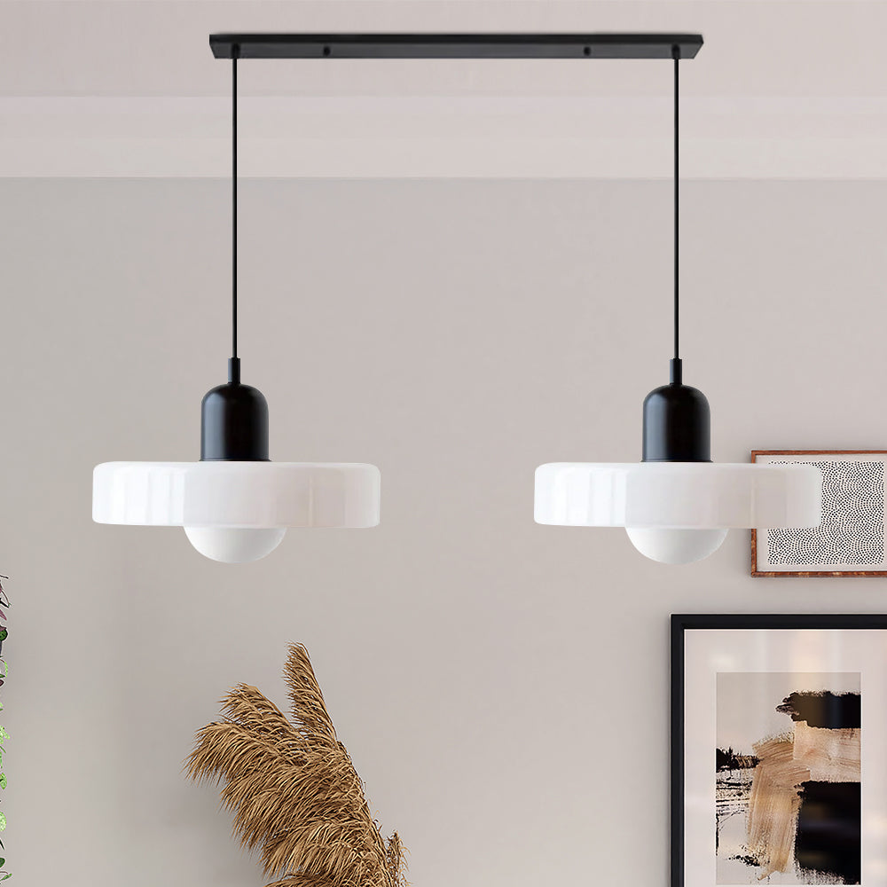 2-Head Bauhaus Glass Pendant Light Adjustable