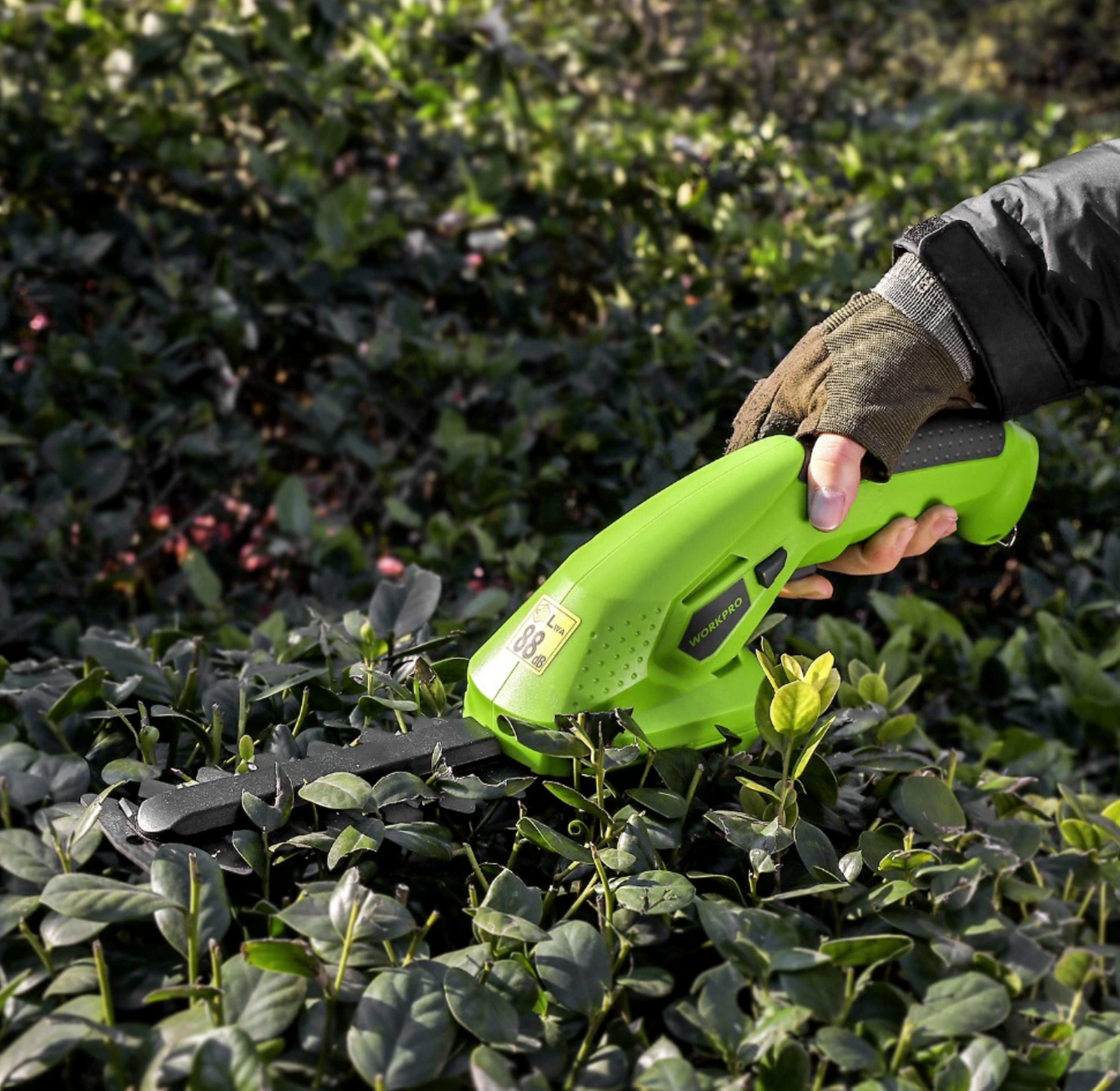 Cordless Electric Hedge Trimmer with Safety Lock and Rechargeable Battery