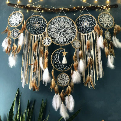 Bohemian Dreamcatcher Wall Hanging Set, 5 Pieces