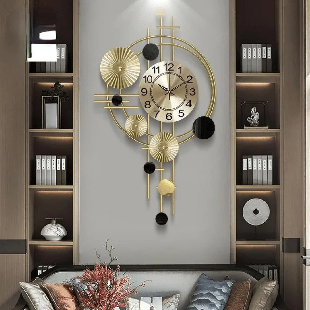 Large Modern Metal Wall Clock for Living Room