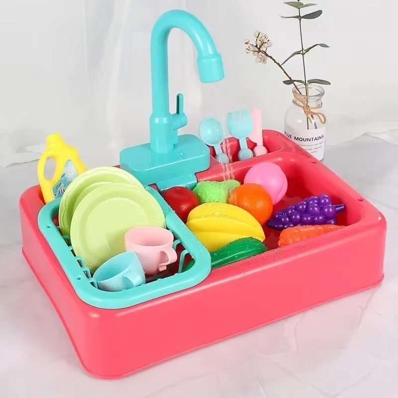 Kids Mini Sink Playset with Faucet and Veggies