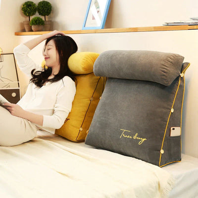 Wedge Back Support Pillow with Neck Roll