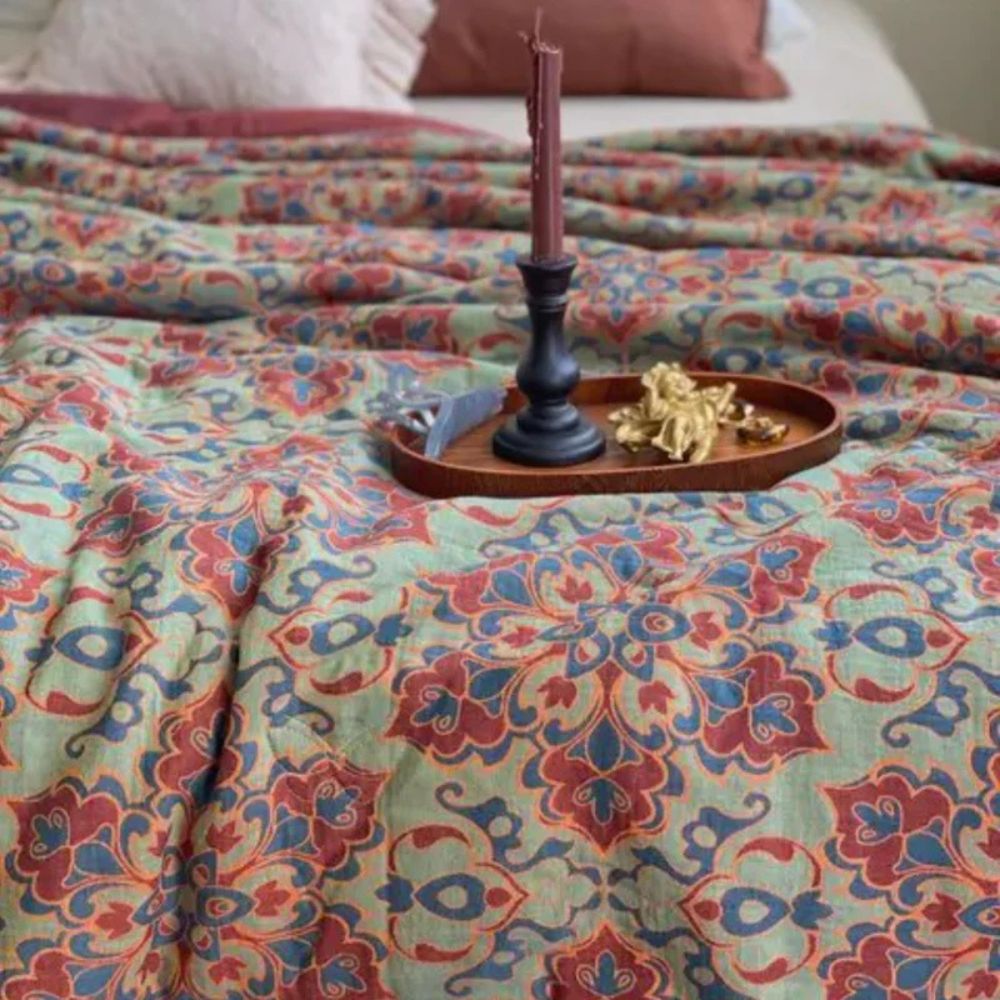 Heritage Floral Cotton Gauze Summer Blanket