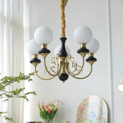 Green Glass Onyx Chandelier Light – 3/5 Heads