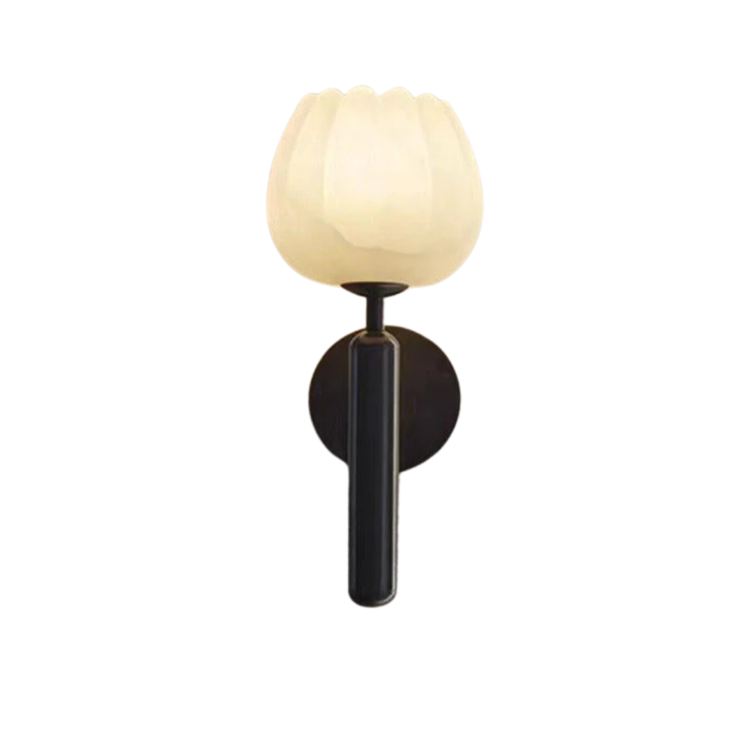 Modern LED Marble Wall Lamp with Copper Accents
